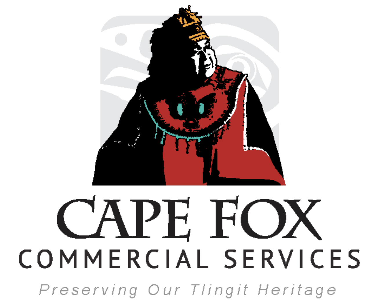 Cape Fox Commercial Services logo with the tagline "Preserving our Tlingit Heritage"